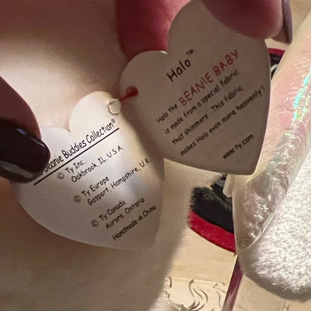 VERY RARE FIND Ty White “Halo” Beanie Baby and Buddy. 😇🪽